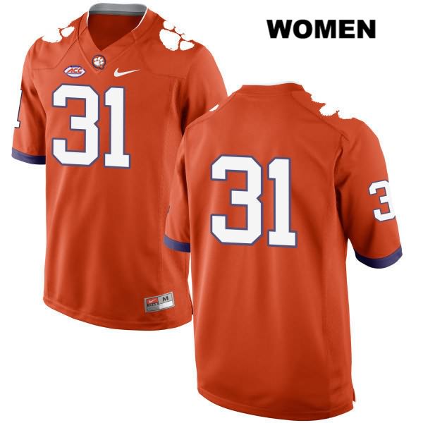 Women's Clemson Tigers #31 Mario Goodrich Stitched Orange Authentic Style 2 Nike No Name NCAA College Football Jersey ULV8346OP